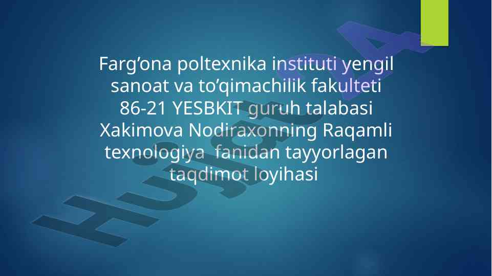 Kelajak texnologiyalari va raqamlashtirish oqibatlari