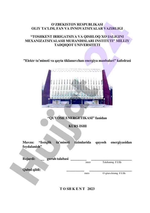 Quyosh energetikasidan foydalanish tizimlari