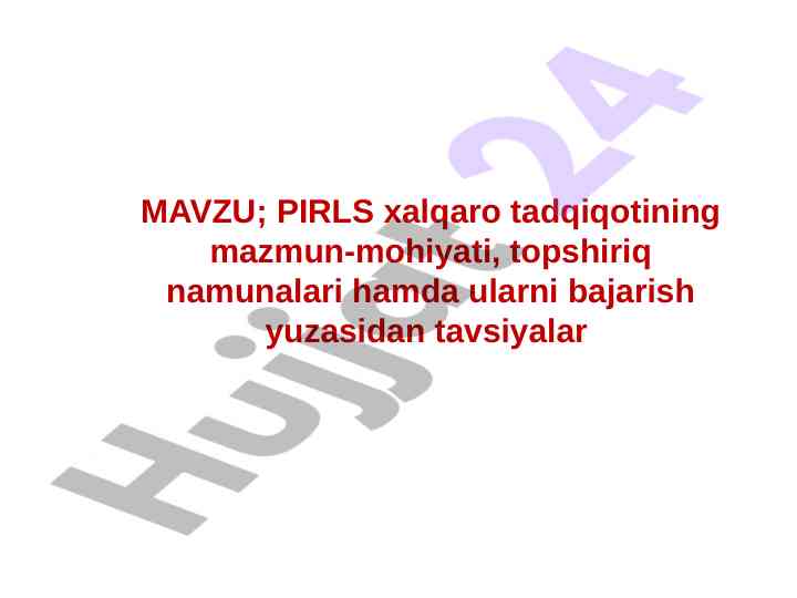 Pirls tahlili va tavsiyalar