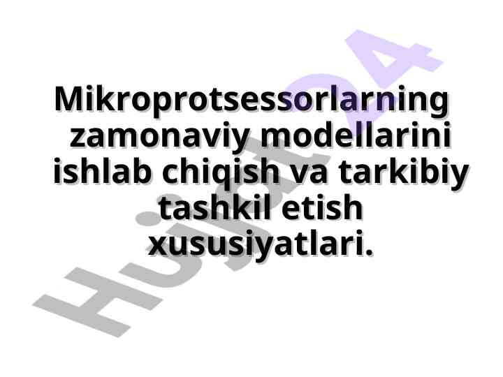Mikroprotsessorlarning zamonaviy modellarini tahlil
