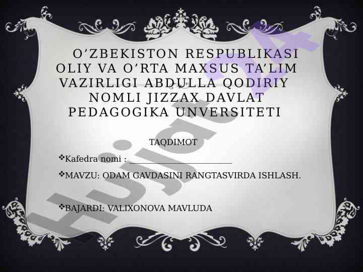 Odam gavdasini rangtasvirda ishlash usullari