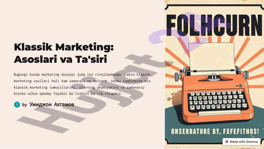 Klassik marketing tamoyillari va ularning ahamiyati