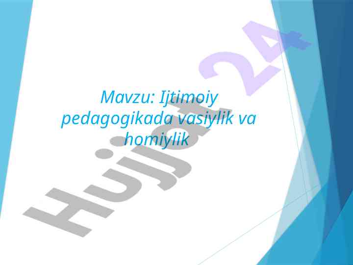 Ijtimoiy pedagogikada vasiylik va homiylik tushunchalari