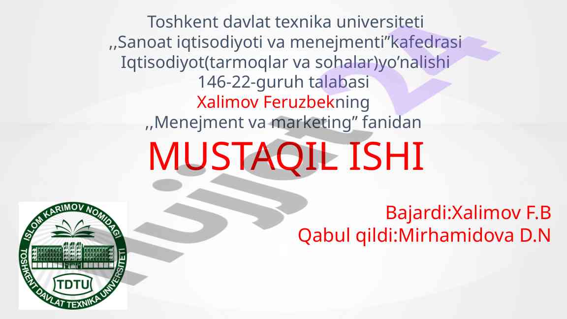 Tarmoq marketingi strategiyalari tahlili