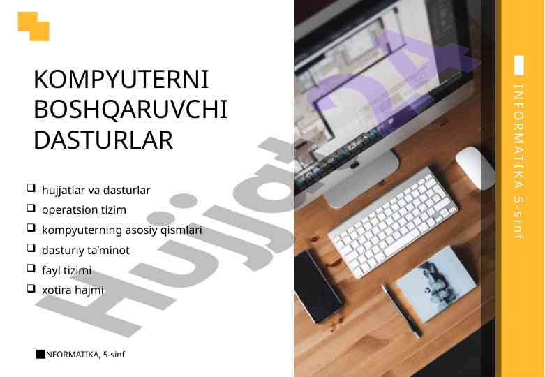 Kompyuterni boshqaruvchi dasturlar informatika 5-sinf