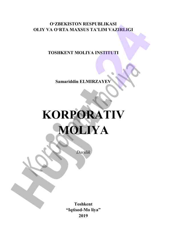 Korporativ moliyaviy menejment darsligi