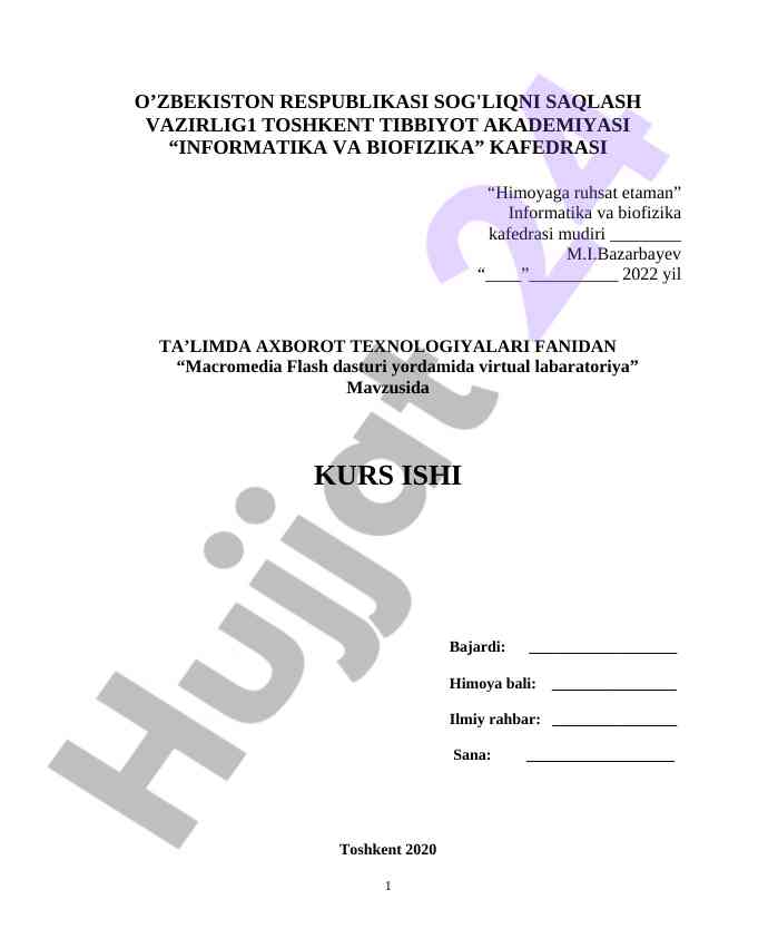 Macromedia flash dasturi yordamida virtual laboratoriya