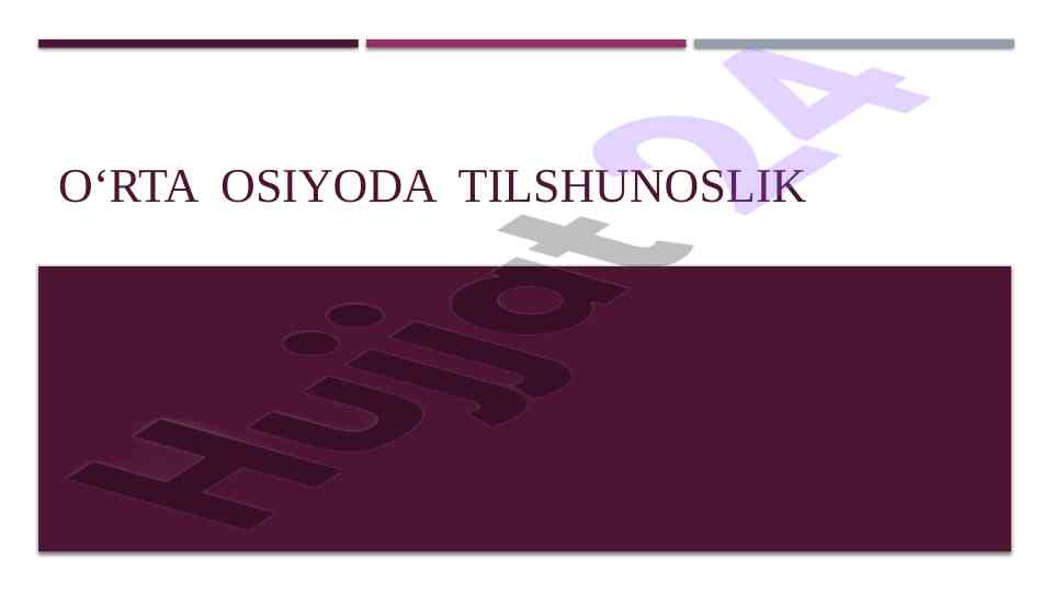 O‘rta osiyoda tilshunoslik fanlar tasnifi