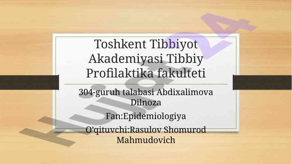 Epidemiologiya usulining ahamiyati va tahlili