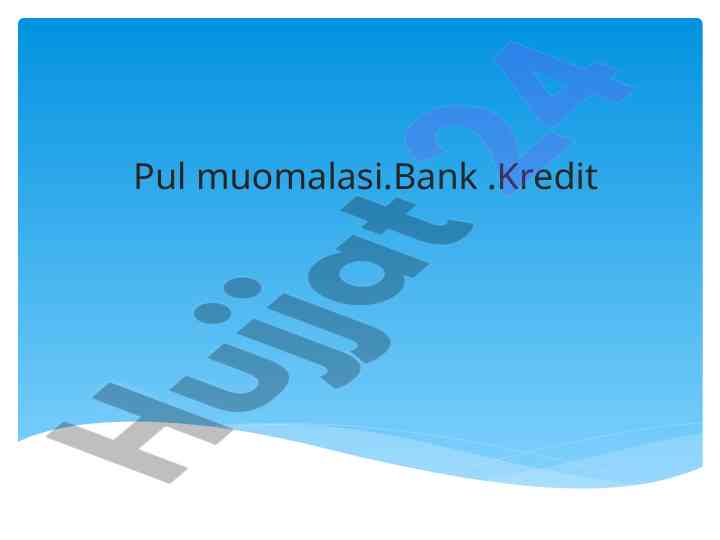 Pul muomalasi va moliyaning mohiyati tahlili