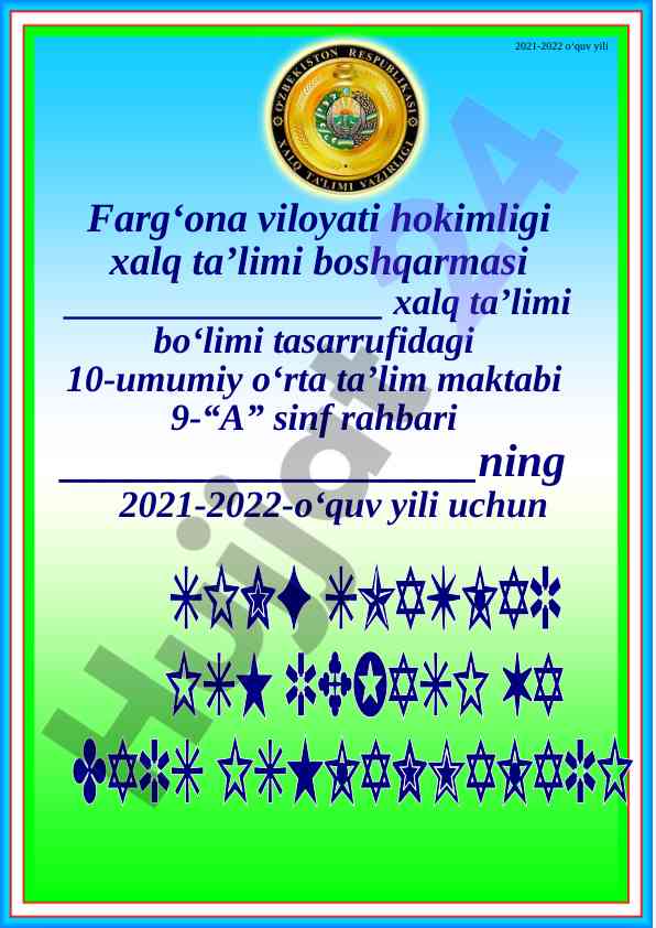 Xalq ta’limi tizimidagi yangi tamoyillar