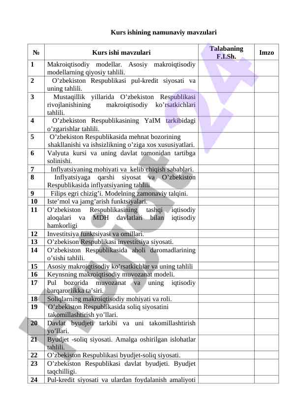 Makroiqtisodiy modellar va o'zbekistonning iqtisodi