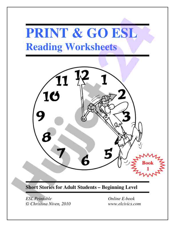 Esl reading worksheets for adult students