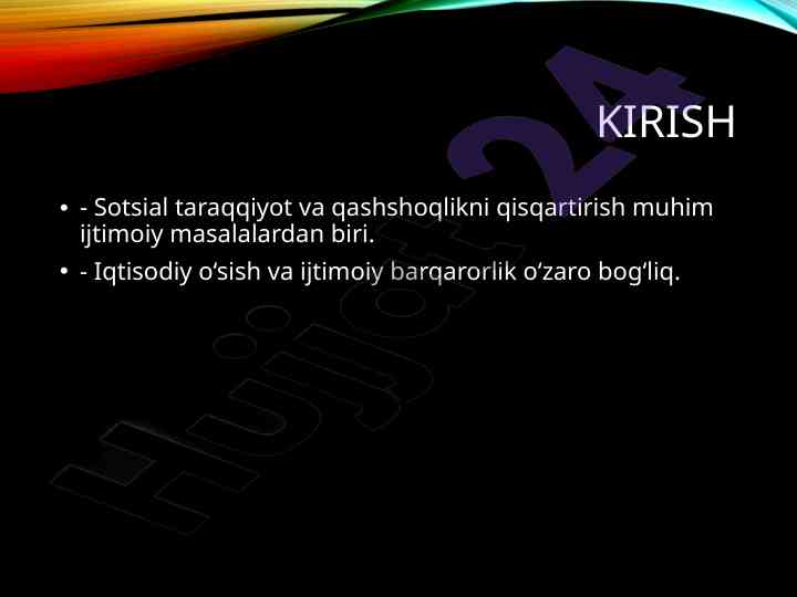 Ijtimoiy taraqqiyot va qashshoqlikni qisqartirish