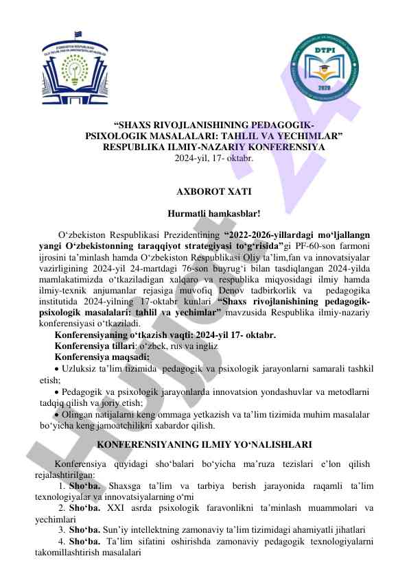 Shaxs rivojlanishining pedagogik psixologik masalalari