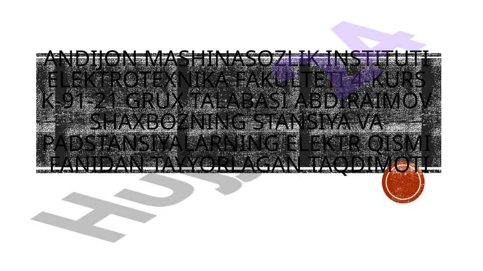 Past kuchlanishli apparatlar taqdimoti