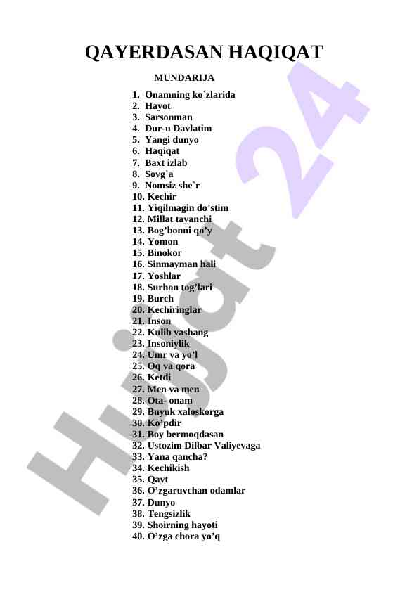 Haqiqat mavzulari va she'riy asarlar
