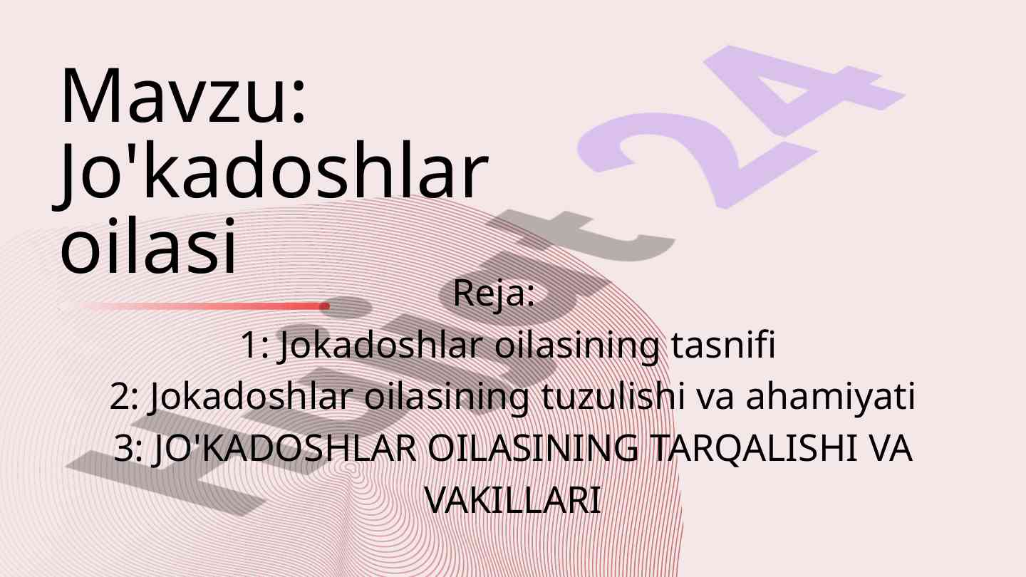 Jokadoshlar oilasining tahlili va tarqalishi