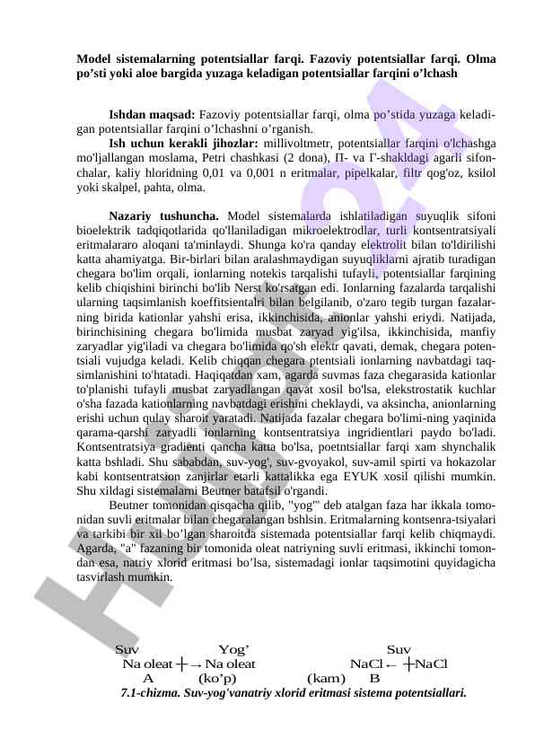Fazoviy potentsiallar farqi o‘lchash usullari