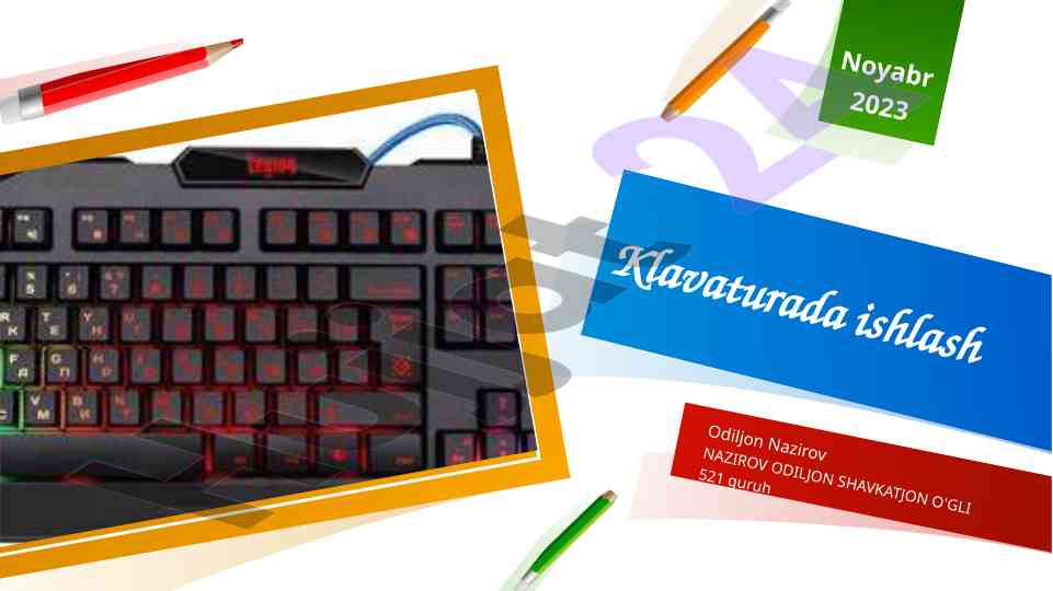 Klavaturadan foydalanish tushunchalari