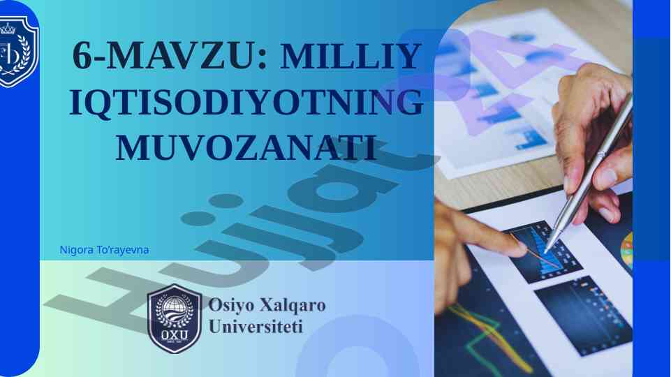 Milliy iqtisodiyotning muvozanati tahlili