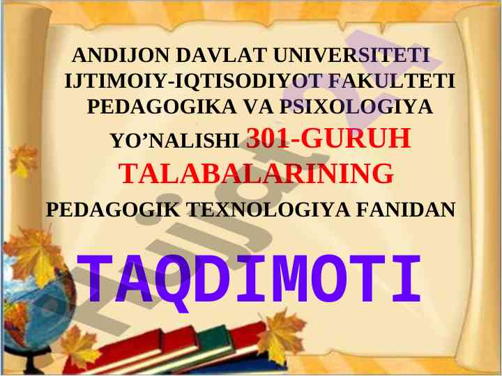 Ta’limning loyiha texnologiyasi asoslari