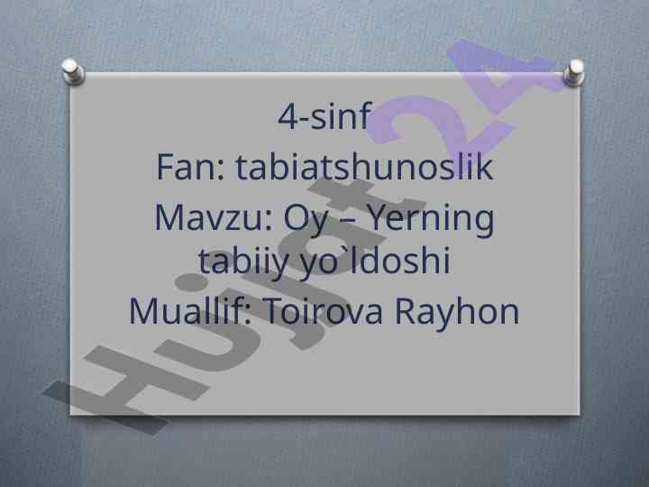 Oy yerning tabiiy yo`ldoshi mavzusi
