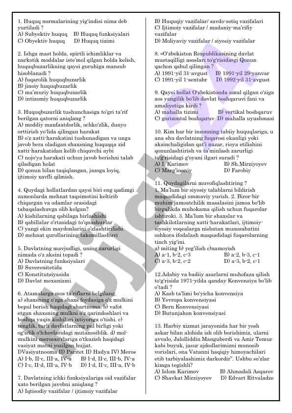 Huquqbuzarlik tushunchalari va ularning turlari