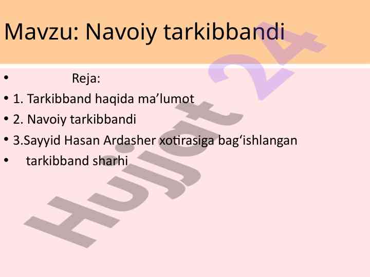 Tarkibband va navoiy haqida maʼlumot
