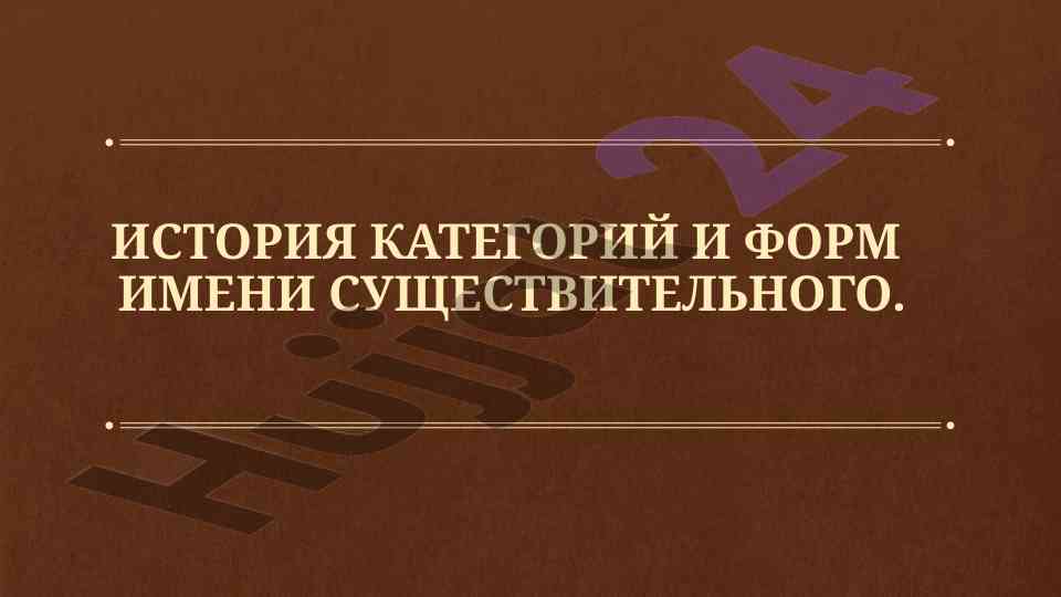 История категорий имени существительного в русском языке