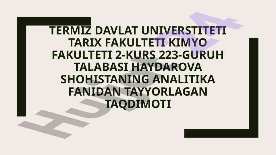 Anionlarning 3-guruhi va ularga xos sifat reaksiyalar