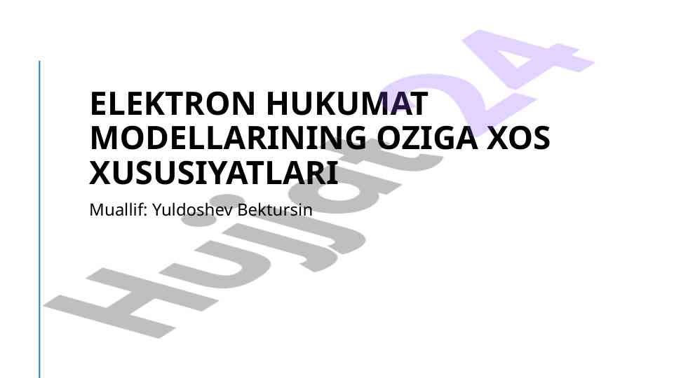 Elektron hukumat modellarining oziqa xos xususiyatlari