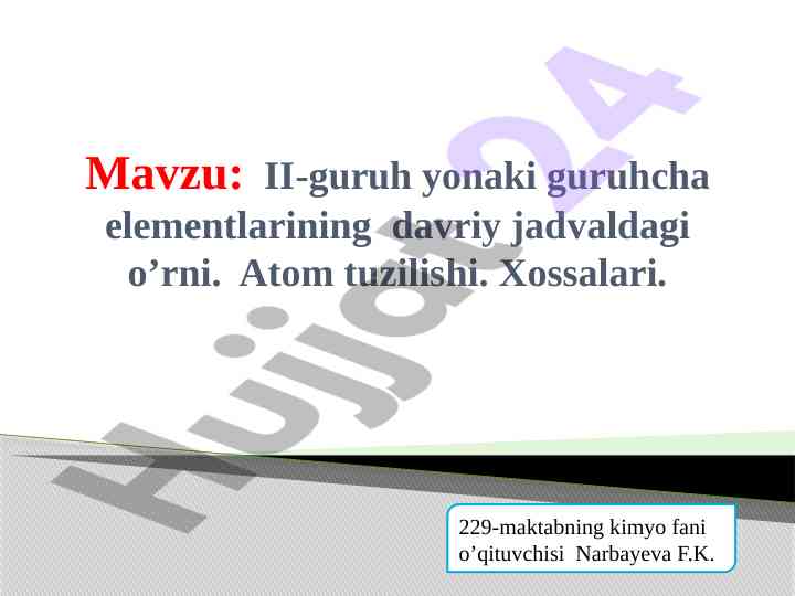 Kimyo fanida elementlar va reaksiyalar tahlili
