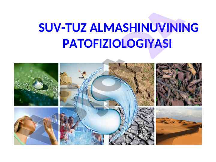 Suv-tuz almashinuvining patofiziologiyasi