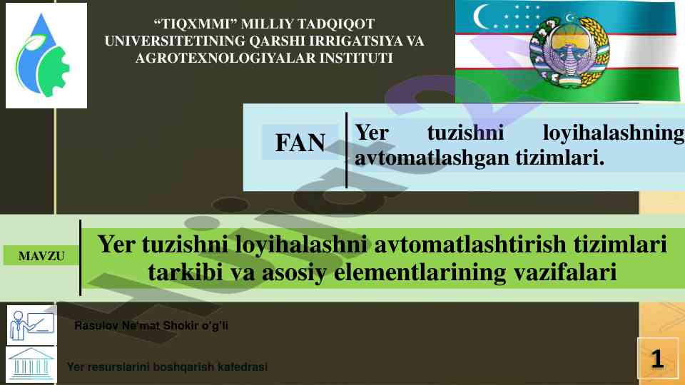 Avtomatlashtirilgan yer tuzishni loyihalash tizimlari