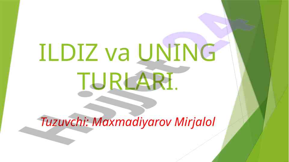 Ildiz va uning turlari va tizimlari