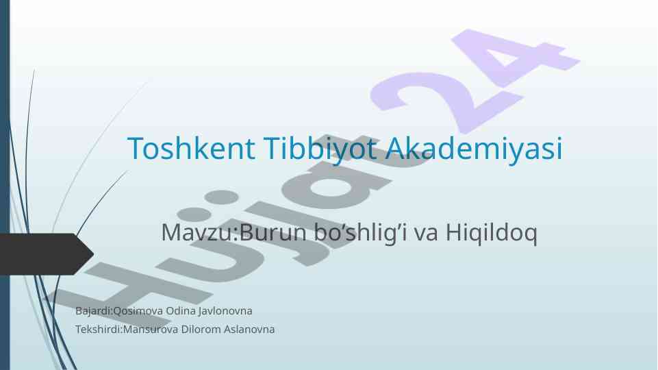 Burun bo’shlig’i va hiqildoqdagi yallig’lanish tahlili