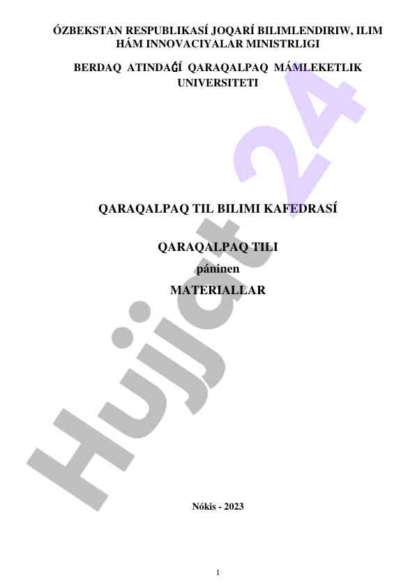 Qaraqalpaq tili o‘qitish niyatlari va vazifalari