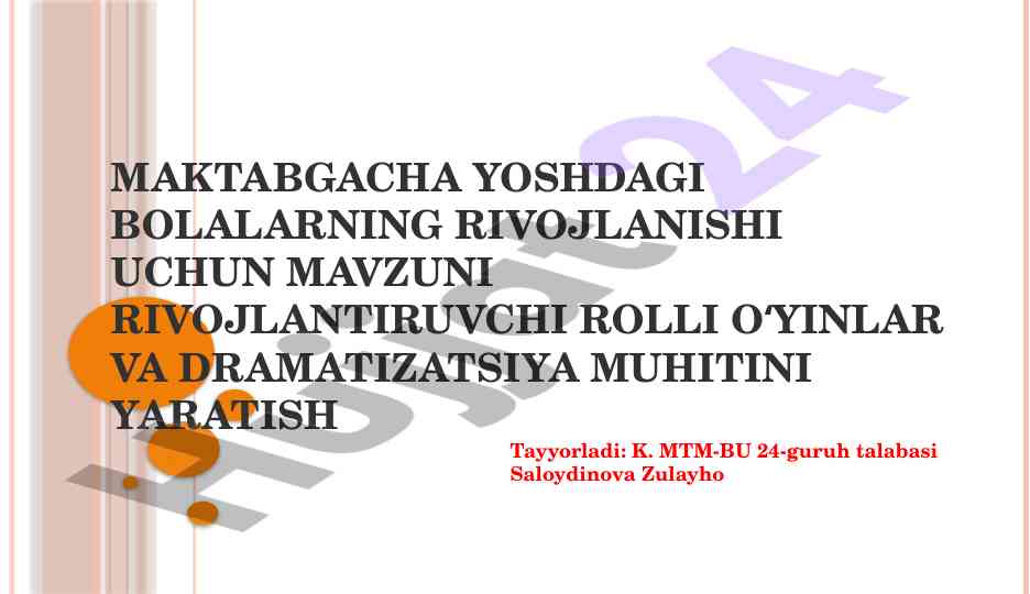 Bolalar uchun rolli o'yinlar va dramalaşdırish