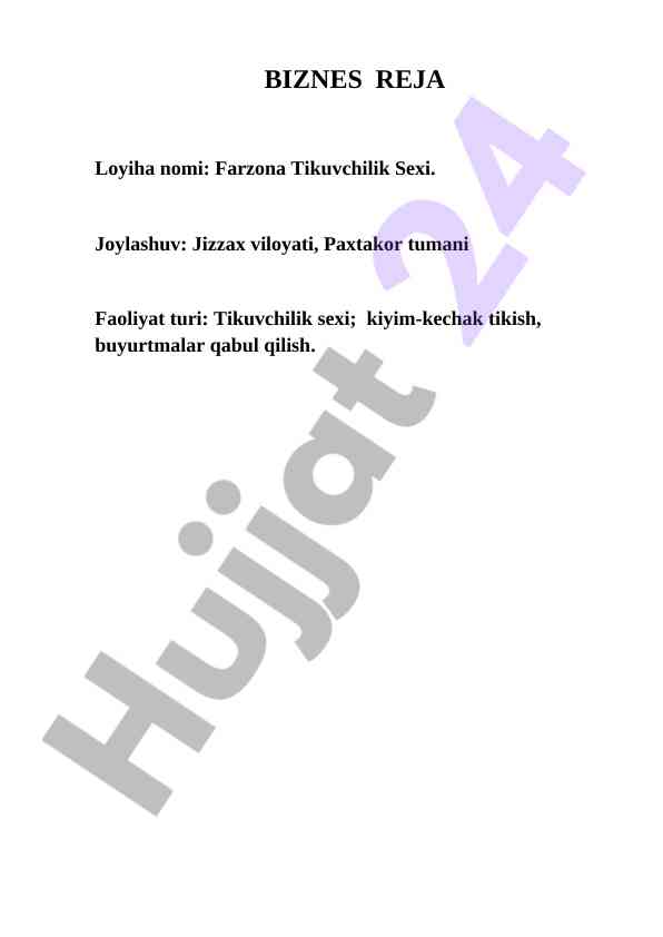 Biznes reja tikuvchilik sexi uchun mohiyat