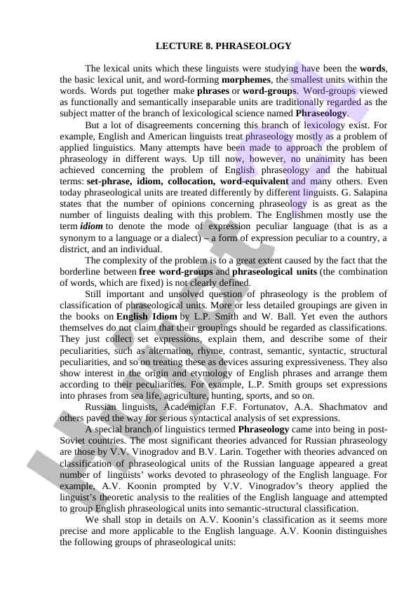 Phraseology study in linguistics and its challenges