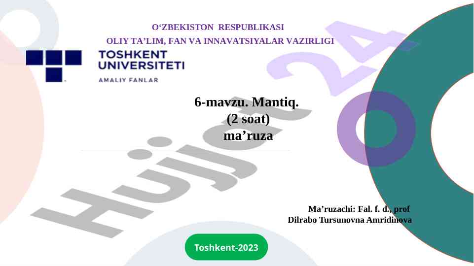 Mantiq tushunchasi va falsafa asoslari