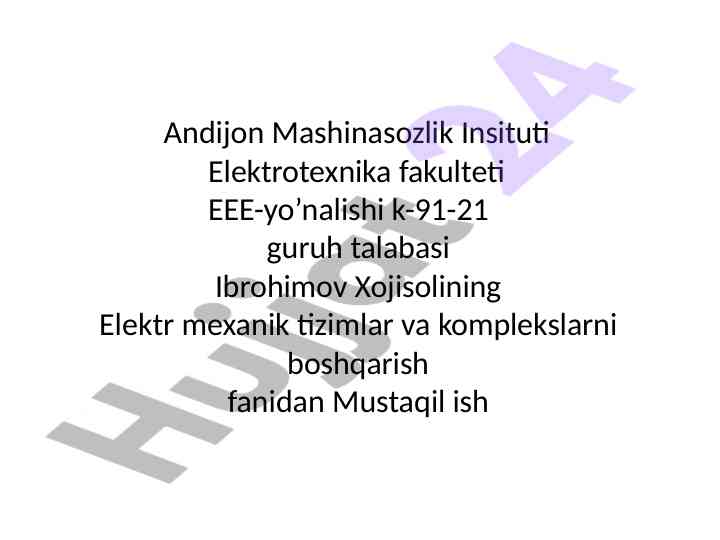 Chastota o‘zgartgichlar tuzilishi va ishlash prinsipi