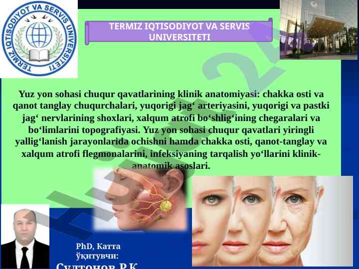 Yuz yon sohasi chuqur qavatlarining klinik anatomiyasi