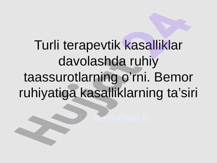 Ruhiy ta'sirlar va ambulatoriya kasalliklari