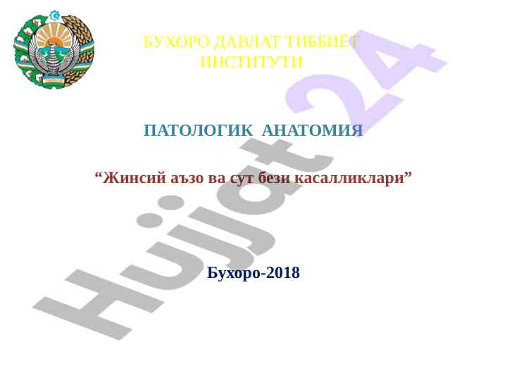 Аёллар жинсий аъзолари реконструктив анатомияси