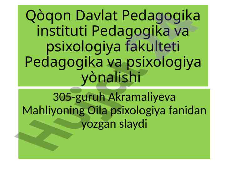 Psixologiyada jinsiy farqlar va ularning rivoji