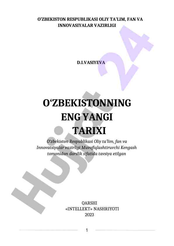O‘zbekistonning eng yangi tarixi darsligi