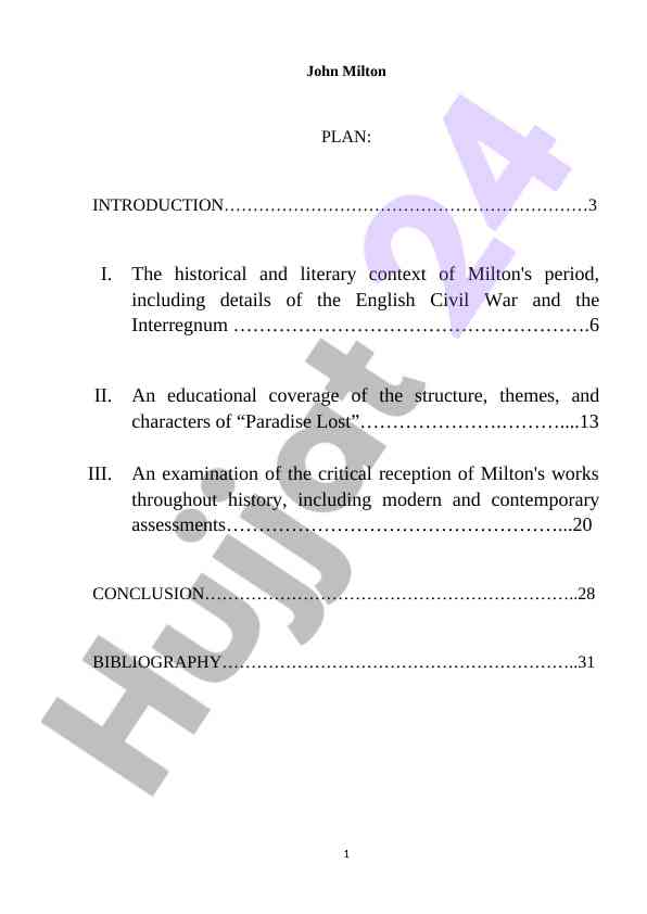 Milton Asarlaridagi Tarixiy Va Adabiy Kontekst