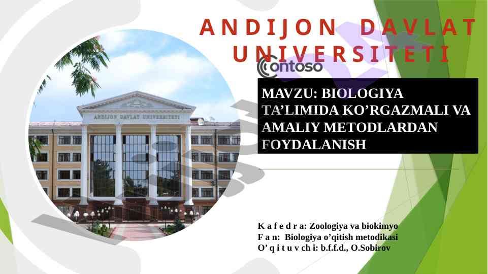 Ko’rgazmali metodlar biologiya ta’limida